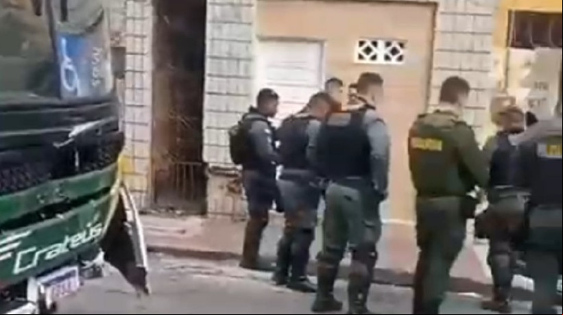 Local do acidente que vitimou o sargento Gleses Cunha da Silva, de 53 anos, no Centro de Fortaleza