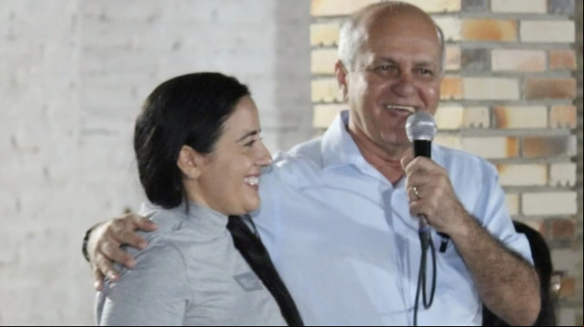 Atual prefeito de Barroquinha, Jaime Veras, e a vice, eleita para a próxima gestão, Carmem Lucia