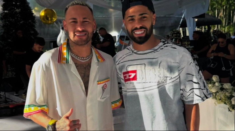 Meia do Fortaleza, Calebe esteve presente no chá revelação da filha de Neymar