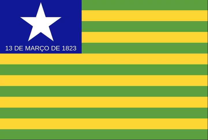 A bandeira do Piauí traz a data da Batalha (13/3/1823). O amarelo é da riqueza mineral; o verde é a esperança. E a estrela remete a Antares, que na bandeira nacional simboliza o Piauí.