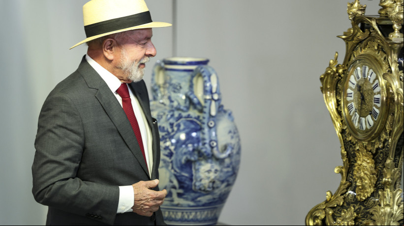 Lula em evento em referência aos episódios antidemocráticos de 8 de janeiro de 2023.