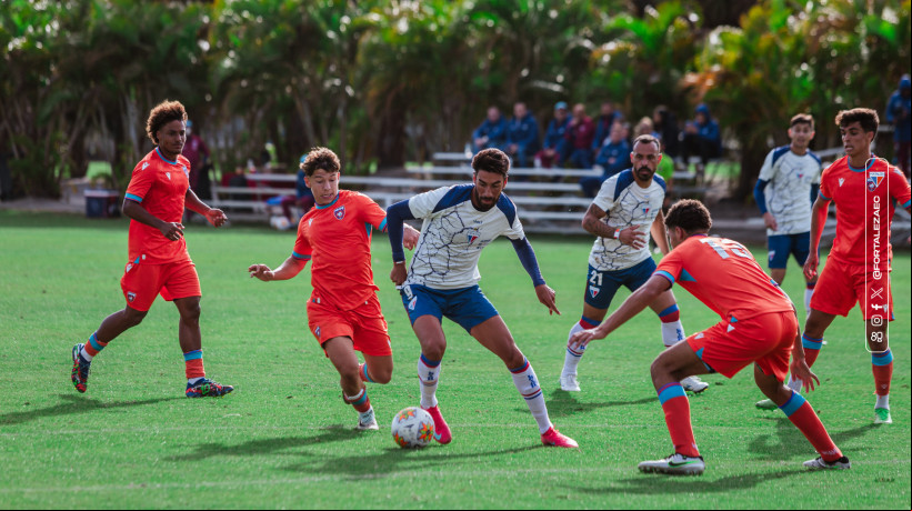 Atacante Juan Martin Lucero, durante jogo treino do Fortaleza diante do Miami FC, em Orlando