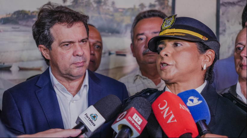 FORTALEZA-CE, BRASIL, 22-01-2025: Posse da diretora da Guarda Municipal, Cristiane Fernandes, com a presença do prefeito Evandro Leitão. (Foto: Fernanda Barros/ O Povo)
