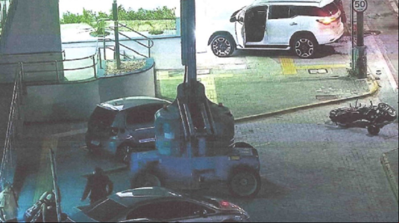 Câmeras de vigilância flagraram o momento em que o segurança Cláudio Medeiros de Sousa foi executado nas proximidades de uma boate localizada no bairro Aldeota