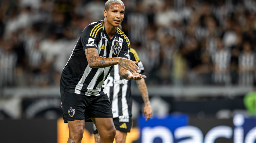 Atacante Deyverson comemora gol no jogo Atlético-MG x Itabirito, na Arena MRV, pelo Campeonato Mineiro 2025