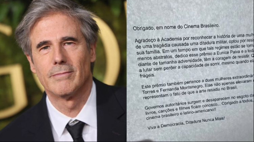 Discurso de Walter Salles no Oscar teria outros trechos