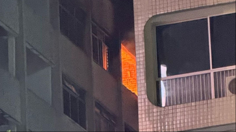 Incêndio ocorreu no bairro Meireles, área nobre de Fortaleza, na noite dessa sexta-feira, 14