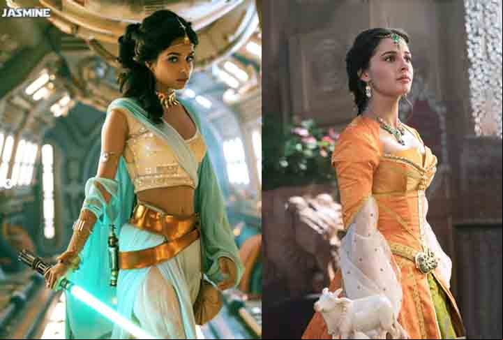 Princesa Jasmine é uma personagem do trigésimo primeiro filme de animação da Walt Disney Pictures, Aladdin. Ela também aparece em duas continuações lançadas diretamente em home vídeo: O Retorno de Jafar e Aladdin e os 40 Ladrões, bem como a sua série animada de televisão.