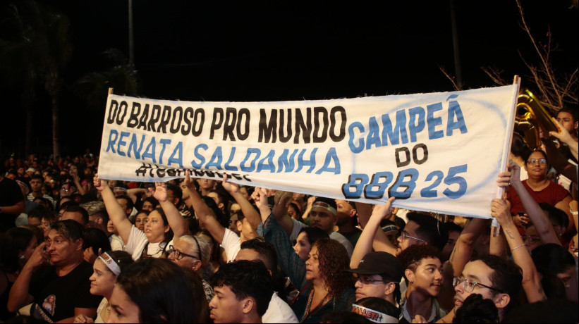 Torcida de Renata Saldanha marca presença no Estoril, em Fortaleza, para celebrar a ida da cearense à final do BBB 25
