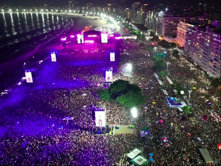 A projeção da prefeitura carioca é que a apresentação gere R$ 600 milhões para o município, 27,5% a mais que o faturamento proporcionado pela agem de Madonna (foto).