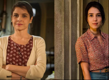 À esquerda, Drica Moraes; à direita, Marjorie Estiano. As atrizes interpretaram Cora na novela Império (2014), da TV Globo  