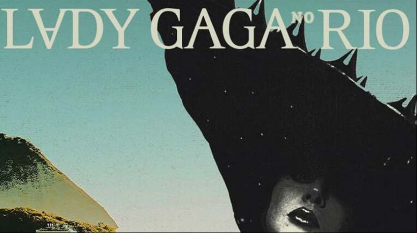 Poster de divulgação do show de Lady Gaga no Rio de Janeiro que acontece dia 3 de maio, em Copacabana  
