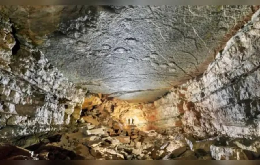 Caverna Castelbouc (França) - Cientistas ses anunciaram a descoberta de três pegadas de dinossauros durante uma expedição à caverna Castelbouc, no platô Causse Méjean, no sul da França.