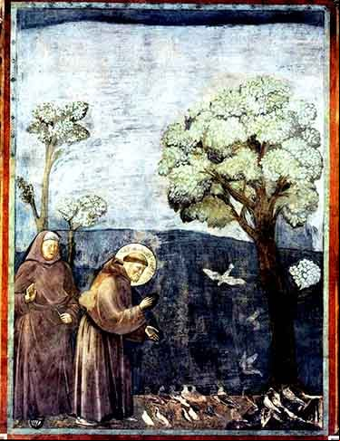 Era filho do comerciante italiano Pietro di Bernadone dei Moriconi e sua esposa Pica Bourlemont, cuja família tinha raízes sas. Na juventude de Francisco, uma guerra começou entre as cidades italianas chamadas Perugia e Assis.