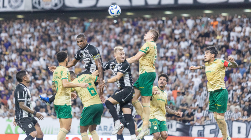 No jogo de ida, o Ceará chegou a ter mais finalizações que o Palmeiras, mas não conseguiu tirar seu zero do placar