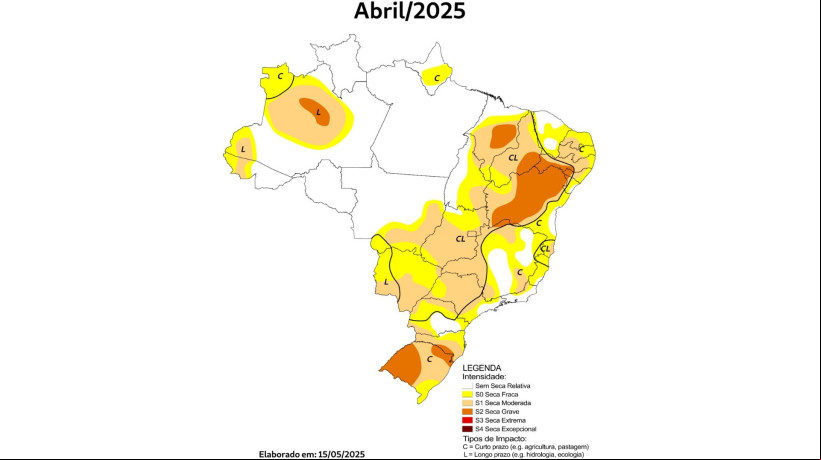 Novo mapa do monitor de secas
