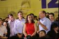 Ivo Gomes, prefeito de Sobral, é o que está com microfone na mão. Christianne Coelho, vice-prefeita de Sobral, é a de blusa vermelha. Camilo Santana e Cid Gomes na imagem registrada em uma convenção política do PDT para nomeação de condidatura a prefeitura de Sobral