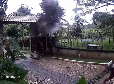 No momento da queda da árvore as duas pessoas presentes escaparam do esmagamento e saíram ilesas 