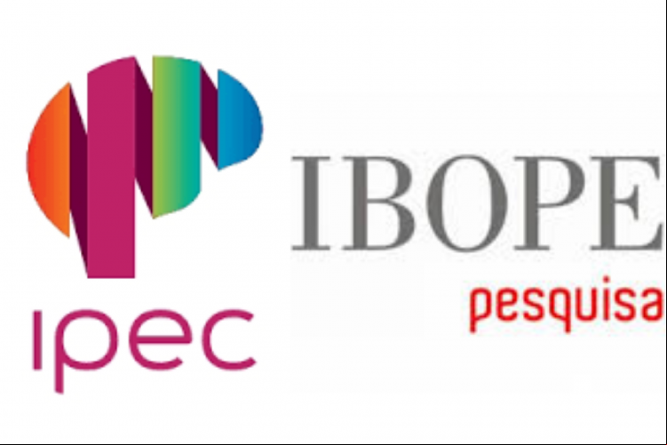 Montagem das logos do Instituto Ipec e do antigo Ibope