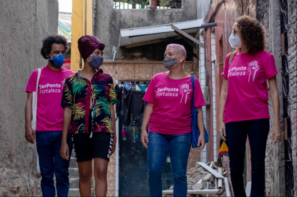 Jamieson Simões, Lídia Raiely Borboleta, Natália Escóssia e Valéria Pinheiro, integrantes do projeto Ser Ponte