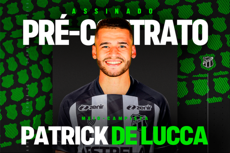 Patrick de Lucca assinou com o Ceará até o final de 2024.