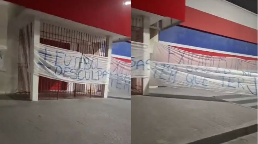 Os protestos com faixas aconteceram na noite desta quinta-feira, 20